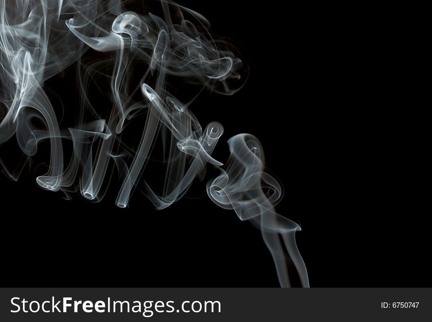 Smoke isolated on black