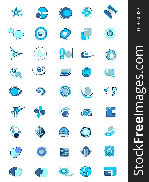 Set Of 45 Abstract Icons
