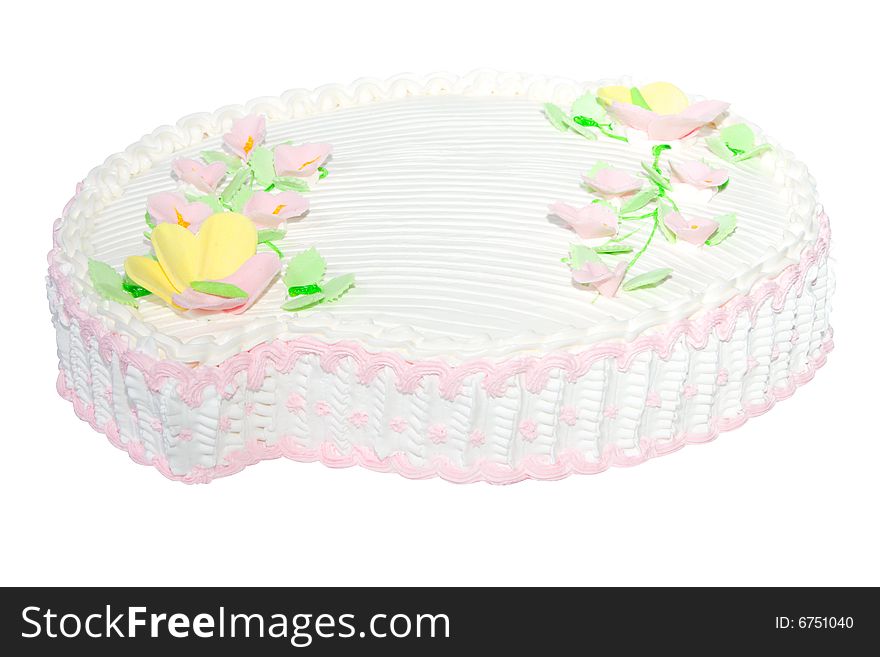 Cake with flowers (Objects with Clipping Paths). Cake with flowers (Objects with Clipping Paths)