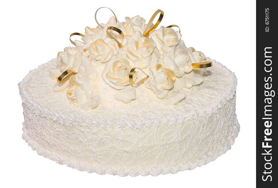 Cake with flowers (Objects with Clipping Paths). Cake with flowers (Objects with Clipping Paths)