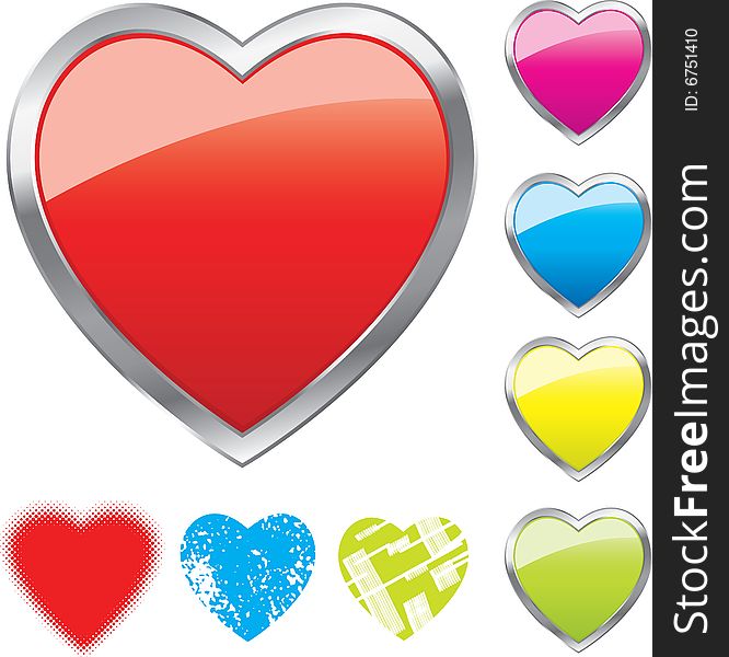 Set of hearts for web design