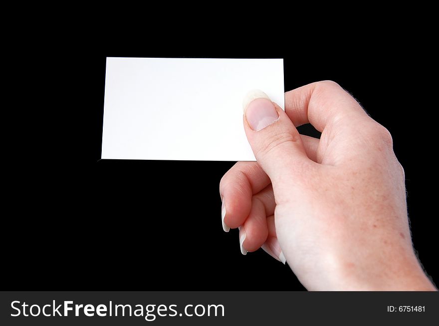 A blank business card, ready for your message. A blank business card, ready for your message