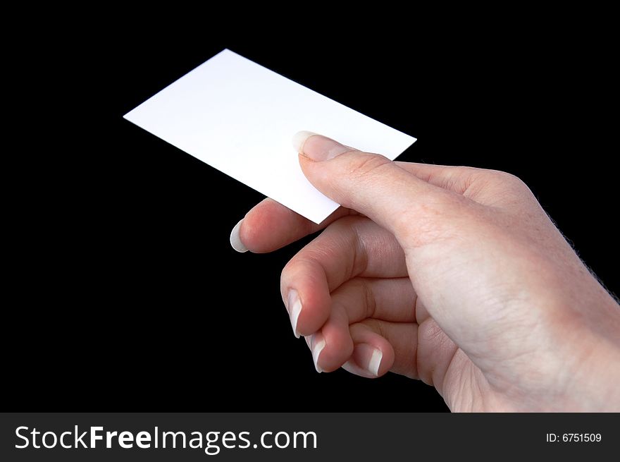 A blank business card, ready for your message. A blank business card, ready for your message