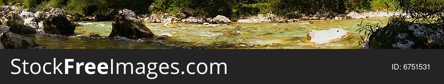 Long alpine river panorama

Soca River in Slovenia, Europe

*panoramic image stitched with 7 horizontal images