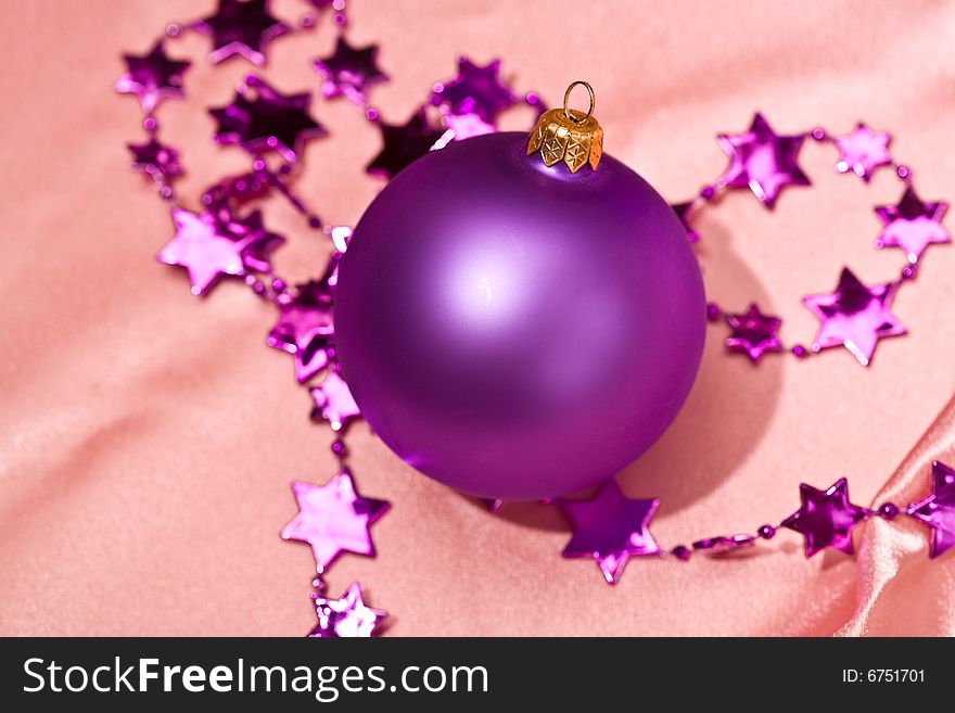 Holiday series: lilac christmas ball and starshaped garland