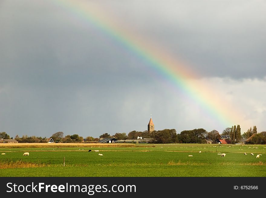 Rainbow over Church