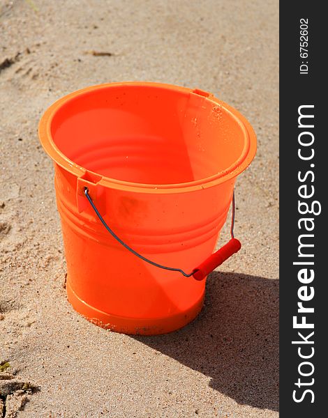 On sand pail - a toy for children