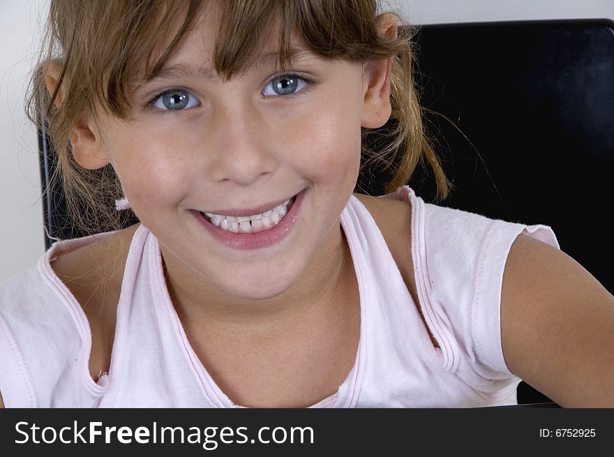 A portrait of smiling adorable little girl