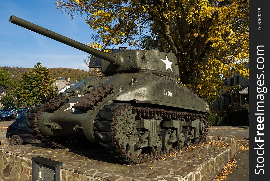 A tank from the second world war in la roche ardennes belgium. A tank from the second world war in la roche ardennes belgium