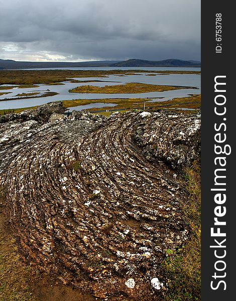 Fossilized lava vestiges in Iceland