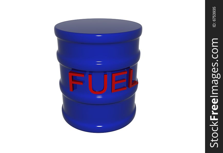A single fuel drum isolated on a white background. A single fuel drum isolated on a white background.