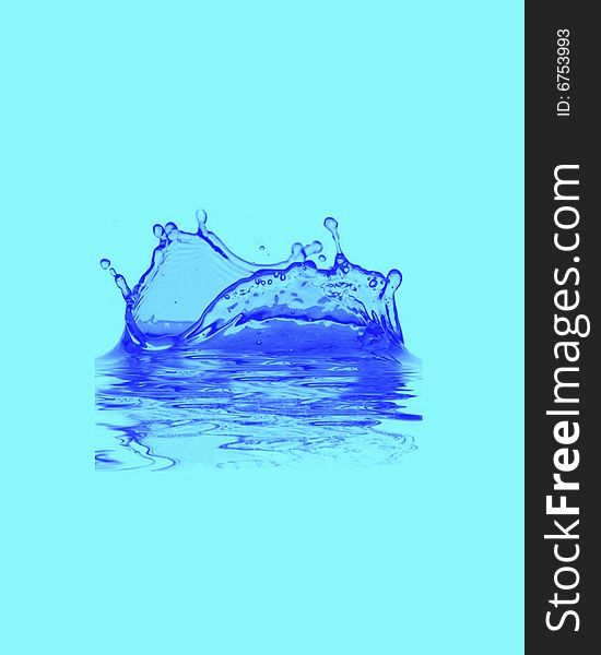 Blue illustration water on isolated background. Blue illustration water on isolated background