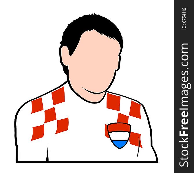 Illustration for croatian football or soccer player. Illustration for croatian football or soccer player