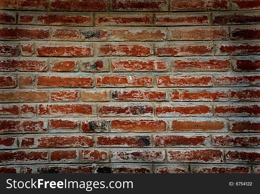 Brick wall texture with a slight vignette