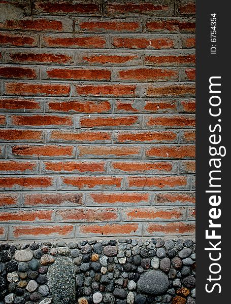 Brick wall texture with a slight vignette