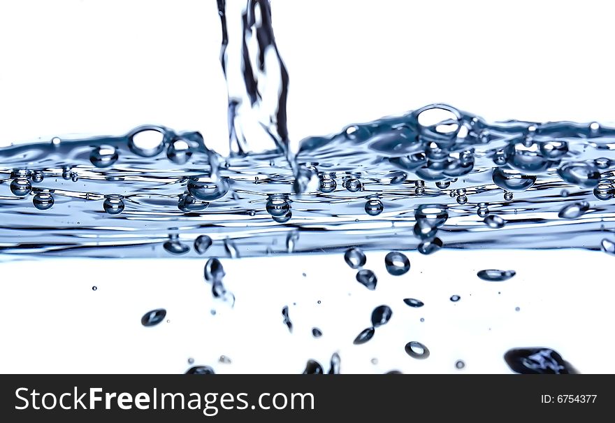 Simple water splash in abstract blue color