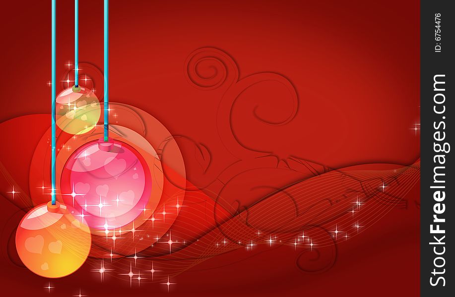 Christmas background design with crystal ball