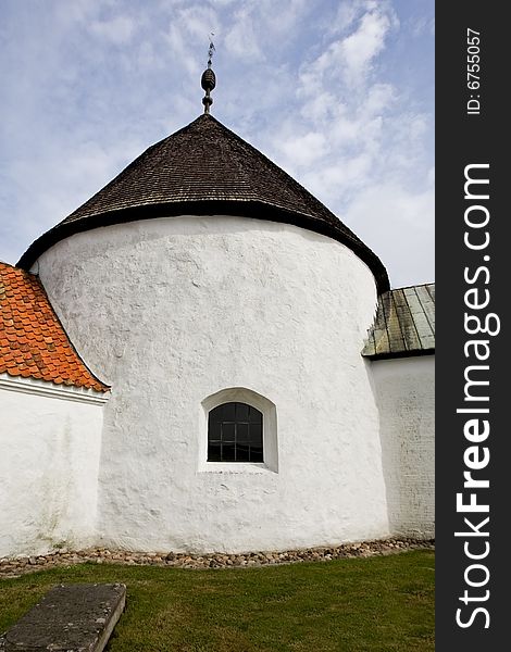 Round church Ols in Bornholm, Denmark, is the highest round church on the island