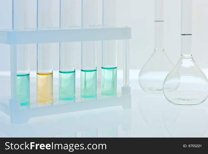 Technology and scientific research test-tubes and flasks. Technology and scientific research test-tubes and flasks