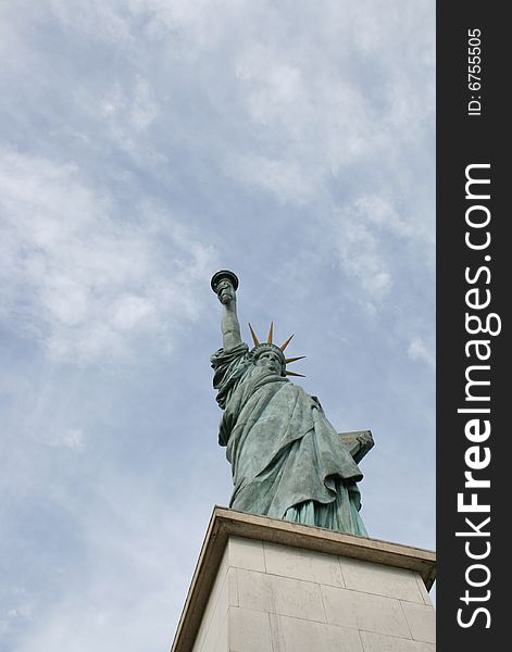 French replica of statue of liberty in Paris. French replica of statue of liberty in Paris