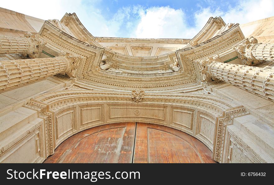 Cathedral in Cadiz (Spain) - view from central entrance
