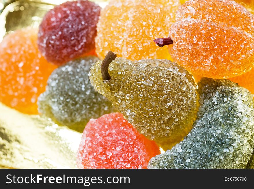 Colorful jelly fruit shape