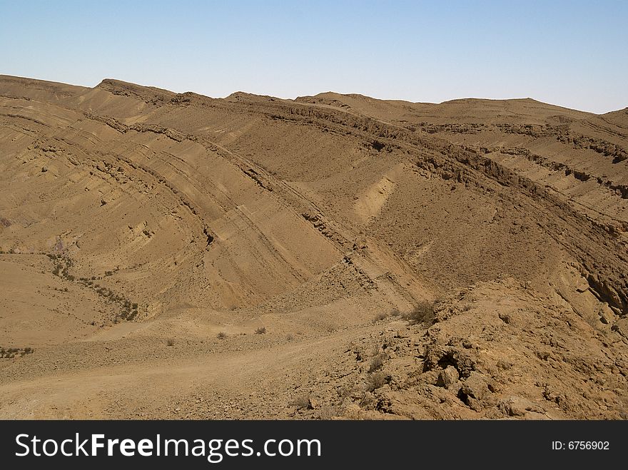 Big crater cliff, Negev desert, Israel