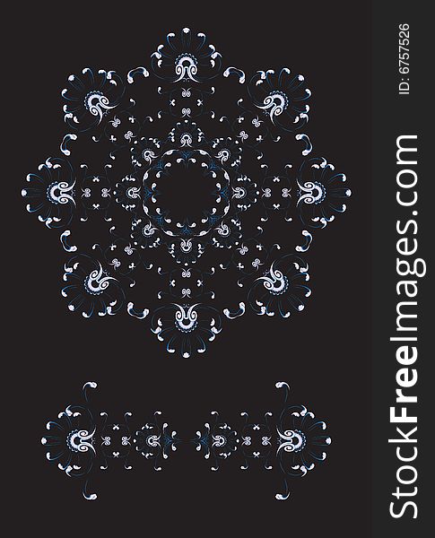 New year / christmas snowflake greeting card design element