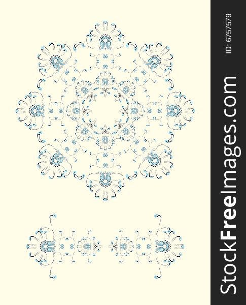 New year / christmas snowflake greeting card design element