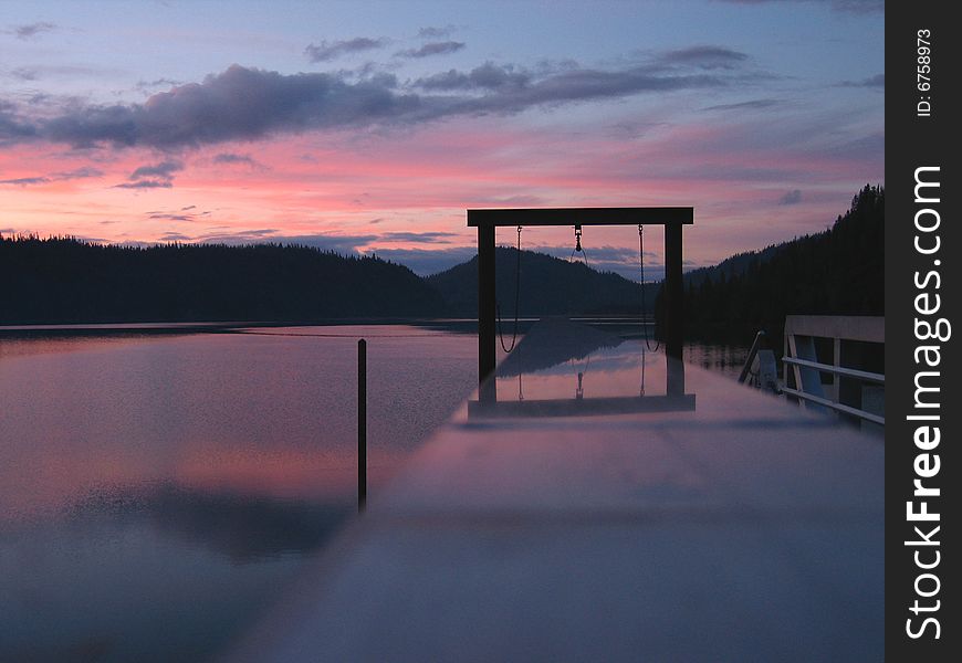 The dock at sunset in Alaska. The dock at sunset in Alaska