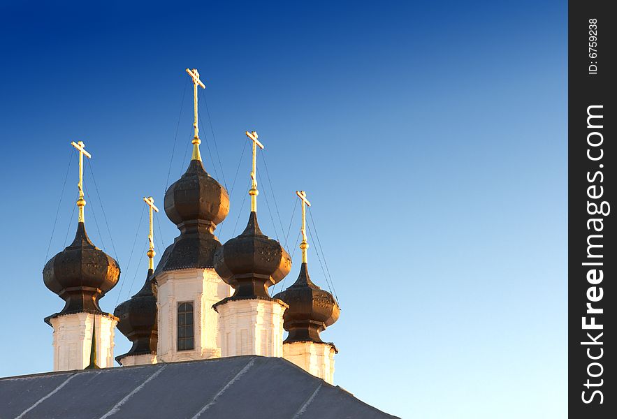 Cupola of christian church in Great Ustjug city in Russia