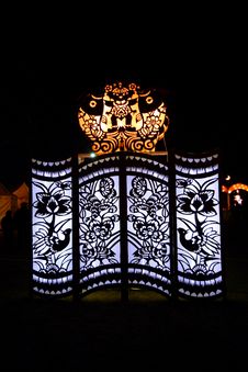 Lightful Door In Chinese Lantern Festival Stock Photos Lightful Door In Chinese Lantern Festival Stock Photos
