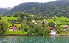 The Small Village On The Hills Around Lake Luzern Stock Images The Small Village On The Hills Around Lake Luzern Stock Images