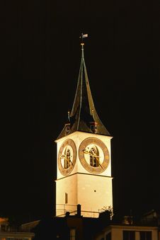 St. Peter S Church Tower In Zurich Royalty Free Stock Image St. Peter S Church Tower In Zurich Royalty Free Stock Image