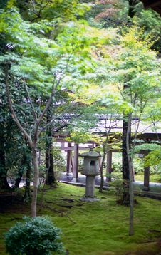 Japanese Garden With Stone Lantern Royalty Free Stock Photo Japanese Garden With Stone Lantern Royalty Free Stock Photo
