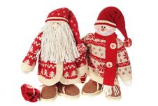 Santa Claus And Smiling Snowman Doll Stock Photos Santa Claus And Smiling Snowman Doll Stock Photos