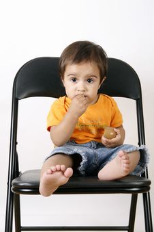 Small Girl Eating Cookies Stock Photos Small Girl Eating Cookies Stock Photos