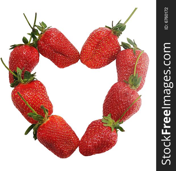 Heart From Ripe Strawberries