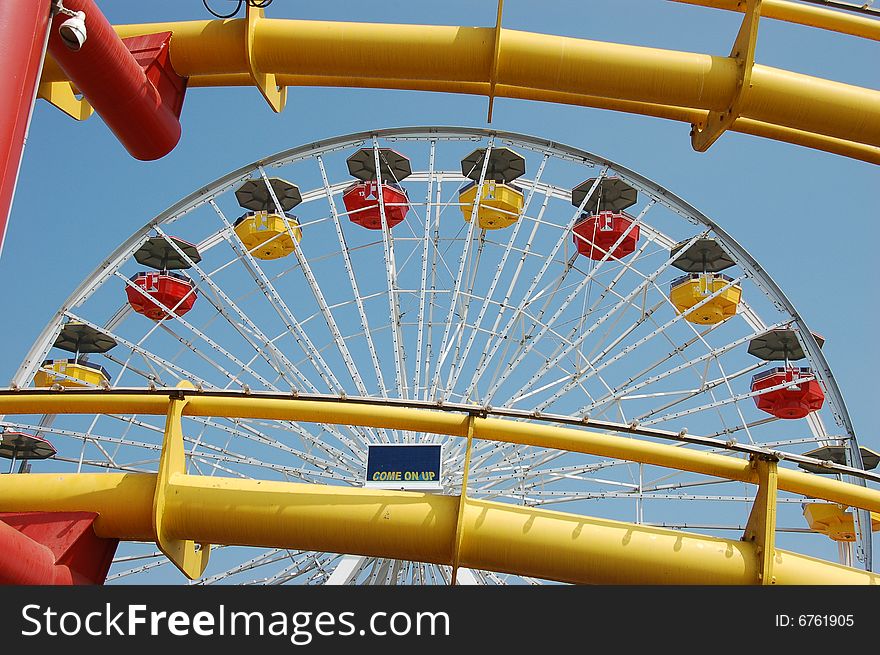 Ferris wheel and rollercoaster in Southern California