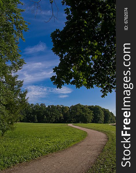 A road under blue sky