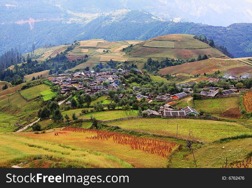 Rural scenery near shangri'la ,yunnan provinence ,china