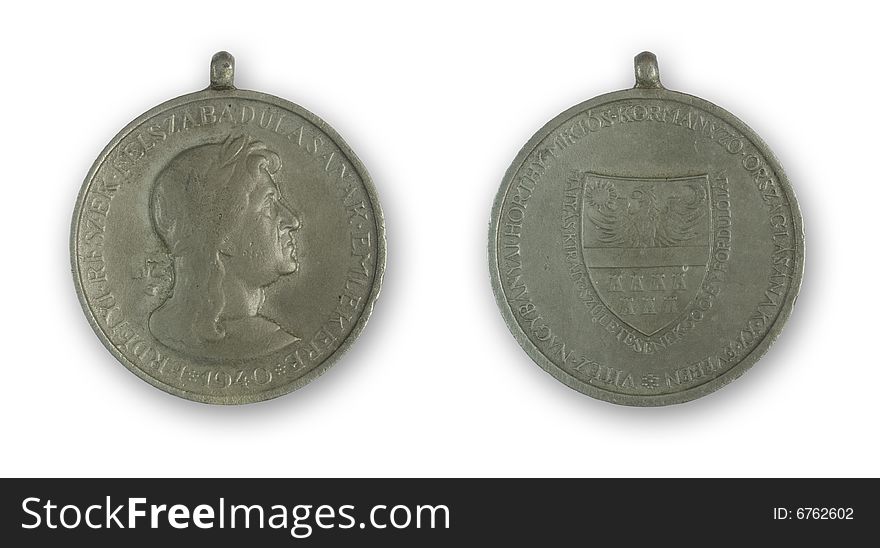 Hungarian ancient circular medal from 1940