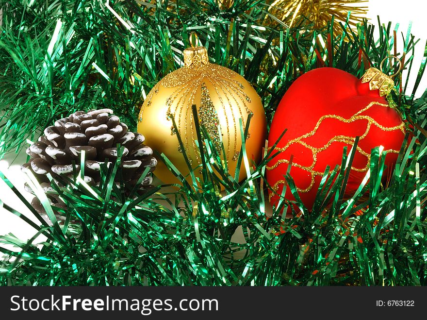 Preparation for christmas holidays, christmas-tree decorations close up. Preparation for christmas holidays, christmas-tree decorations close up