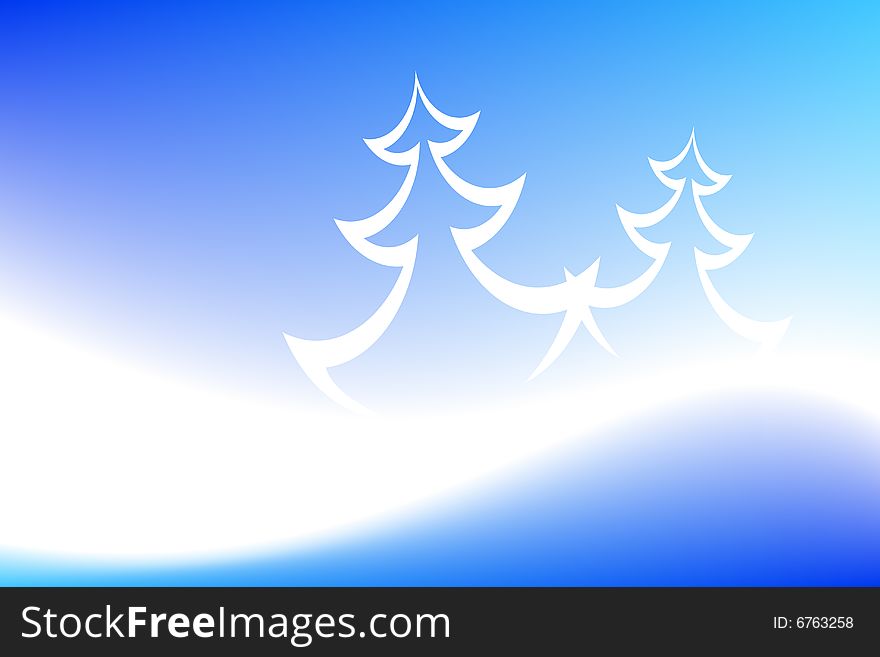 Vector illustration of Christmas Trees