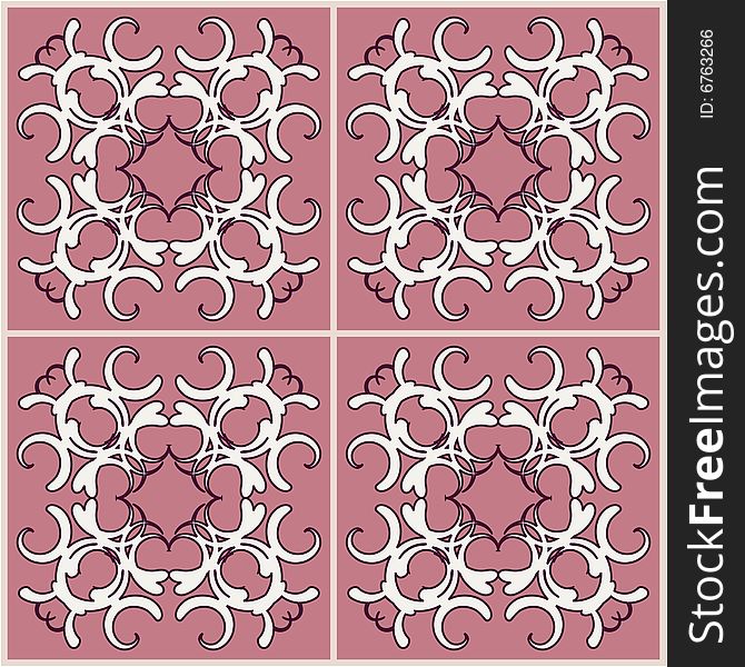 Swirly tile pattern in trendy fashion colors. Swirly tile pattern in trendy fashion colors