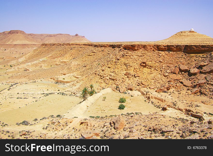 Sahara desert, Tunisia, horizontal, clear sky. Sahara desert, Tunisia, horizontal, clear sky