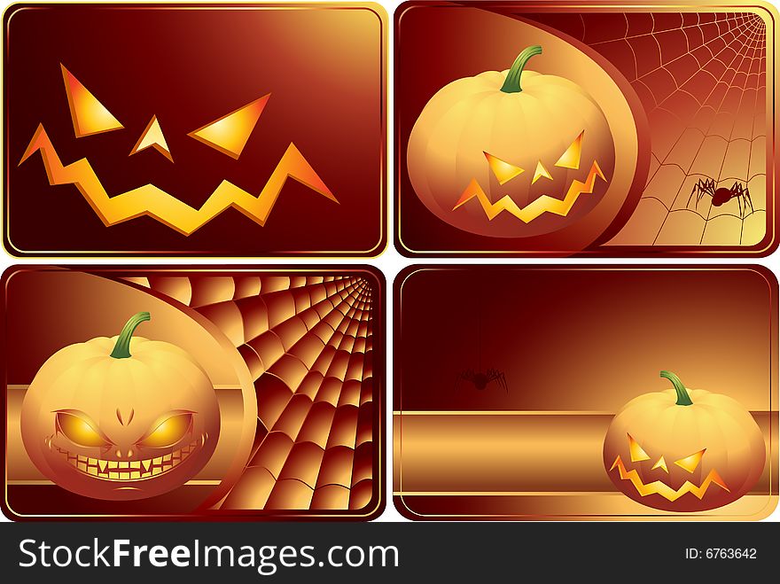 Set Of Halloween Cards