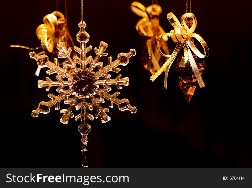 Crystal snowflake christmas decoration old style