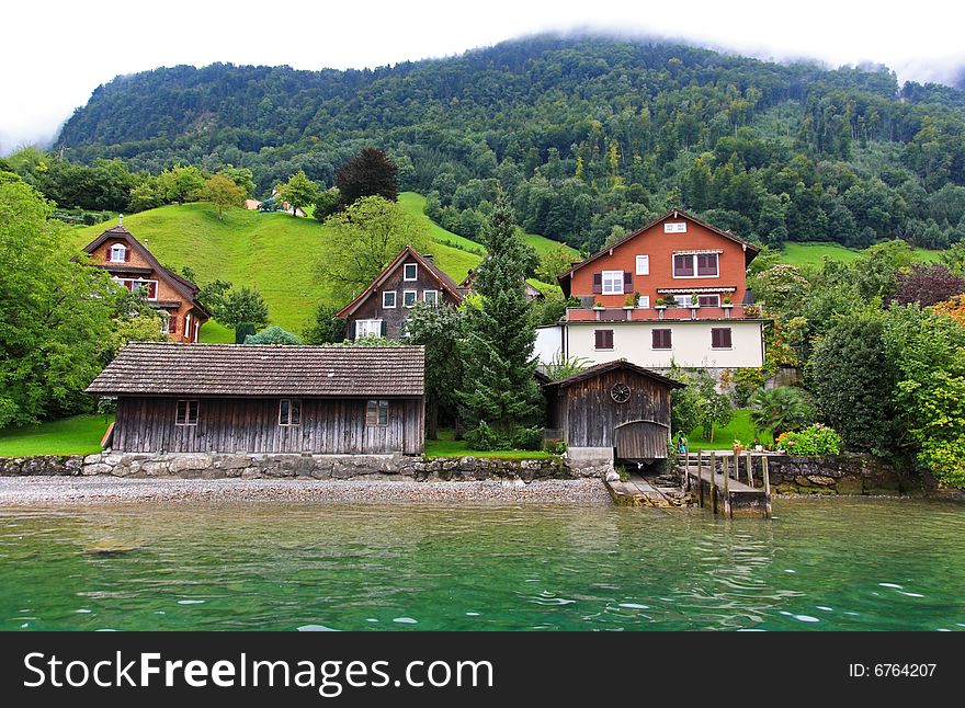 The Small Village On The Hills Around Lake Luzern