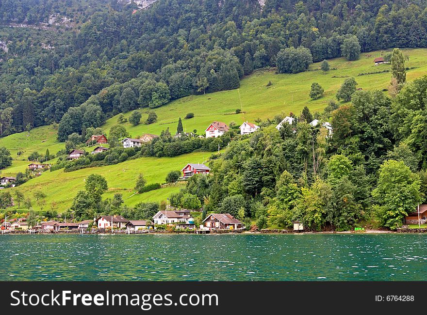 The Small Village On The Hills Around Lake Luzern